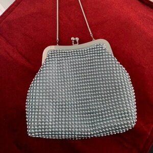 Silver Beaded Clutch